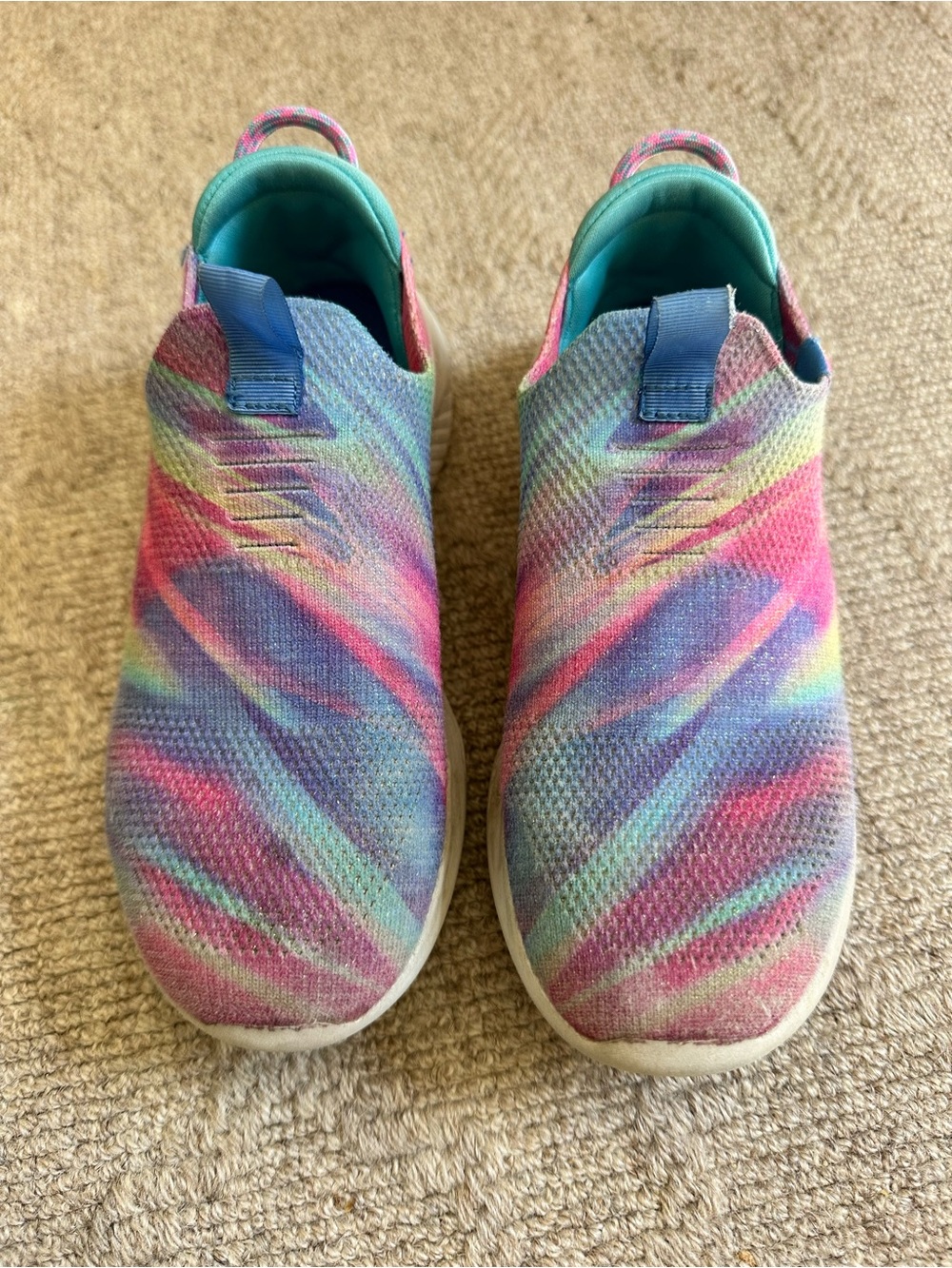 Skechers Kids Slip-On Sneakers in Pink Blue Purple Multicolor